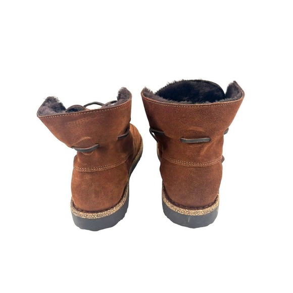 BIRKENSTOCK Bakki Ankle Boots Espresso Brown Suede Shearling Women Sz US 7 EU 37 - Picture 9 of 16